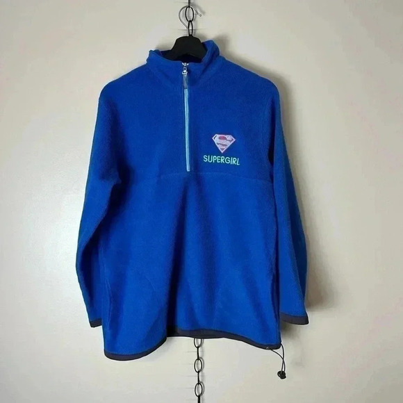 Vintage  2001 Supergirl 1/4 Zip Fleece Sweatshirt Small - Picture 1 of 5
